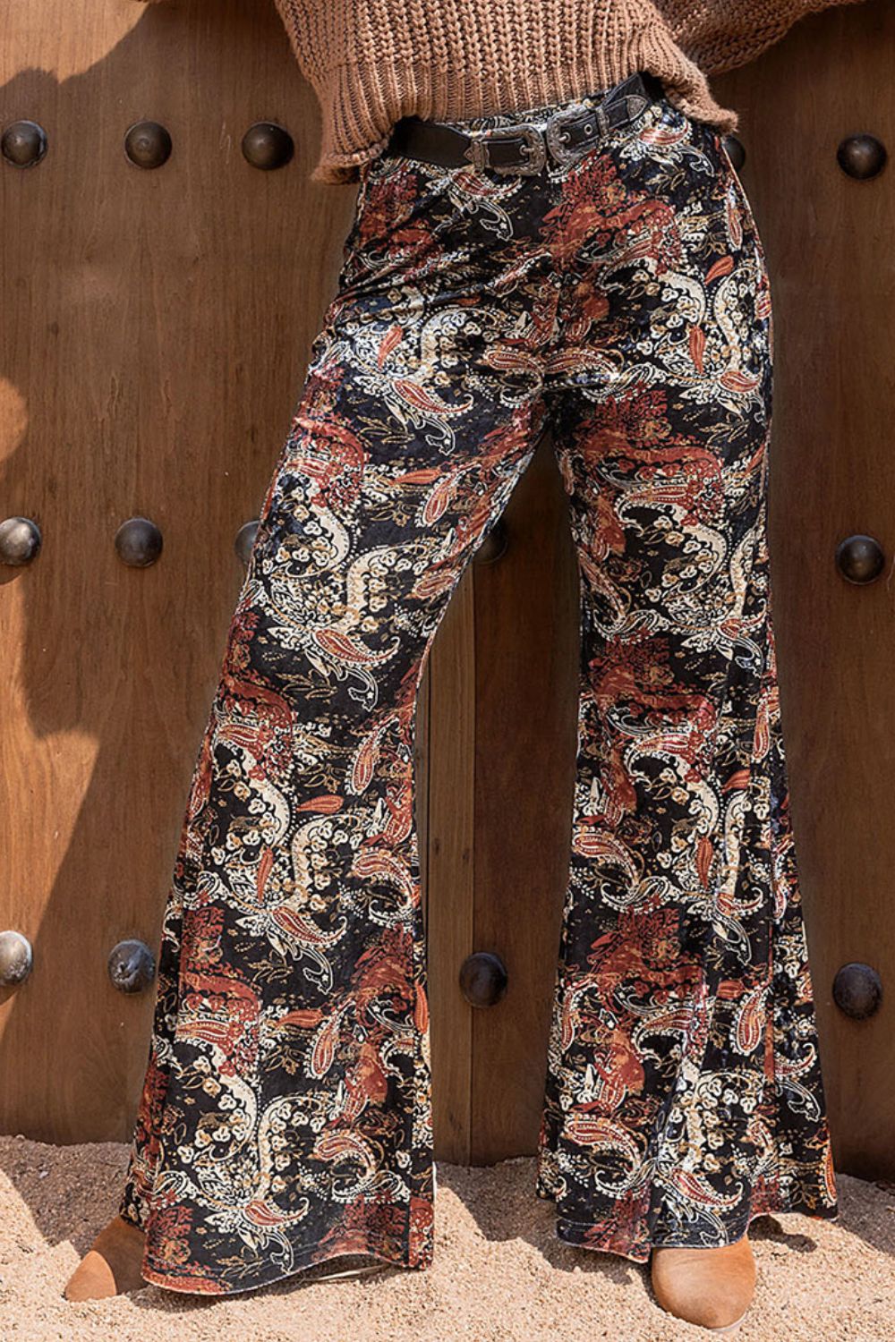Plus Size Printed Wide Leg Long Pants - Glamourous Grace