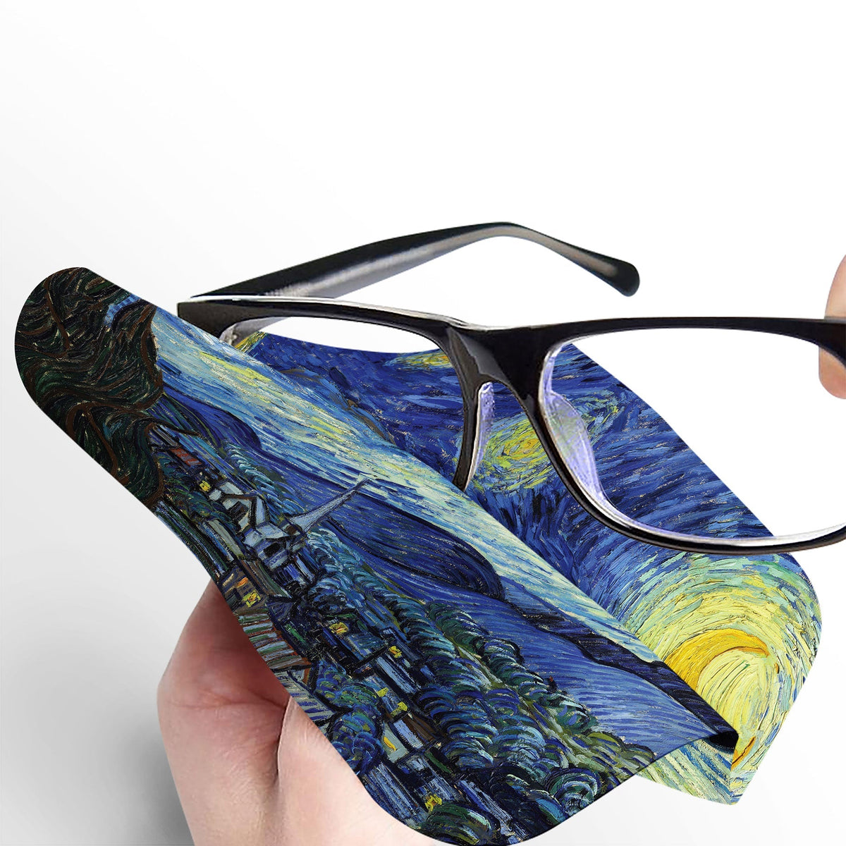 van Gogh Starry Night Microfiber Lens Cleaning Cloth – Soft, Non-Abrasive, Art-Inspired