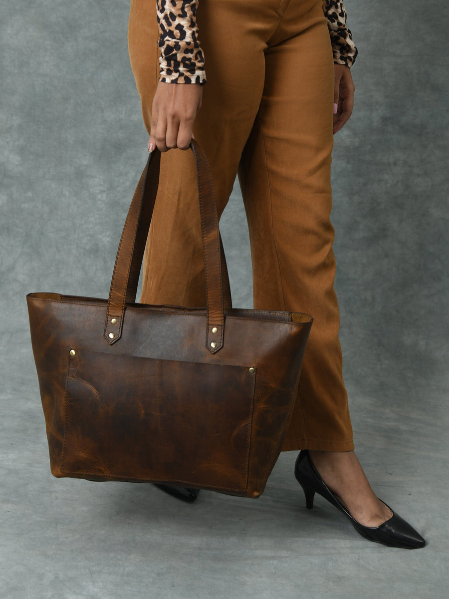 Essential Work Tote - Brown - Glamourous Grace