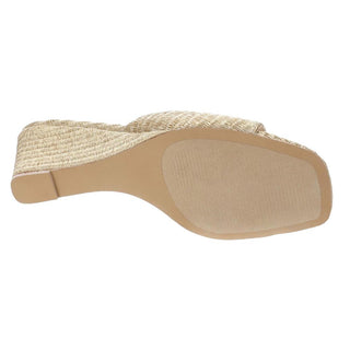 Seleste Gold Raffia Wedge Sandals