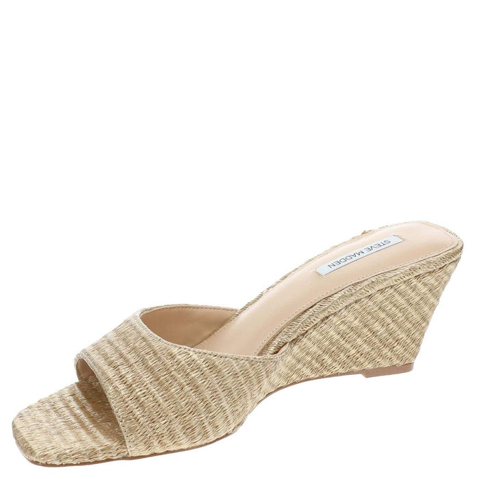 Seleste Gold Raffia Wedge Sandals