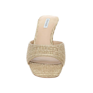 Seleste Gold Raffia Wedge Sandals