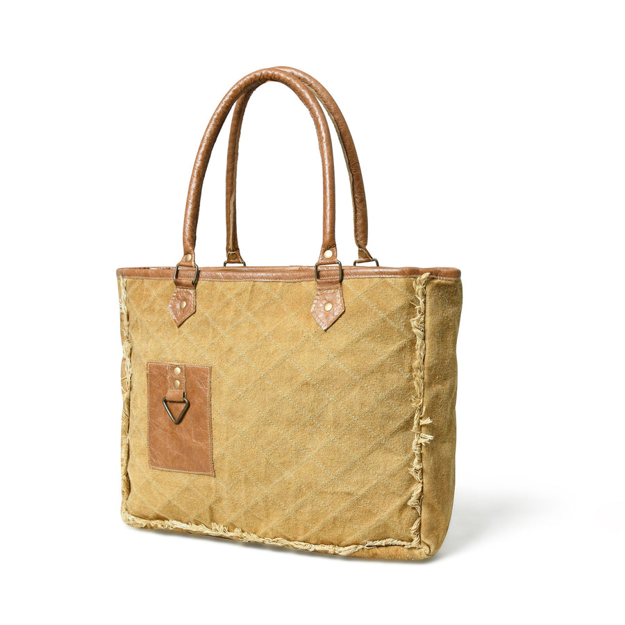 Beige Boho Chic Canvas Bag - Glamourous Grace