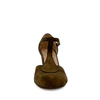 Mulberry Suede T-Strap Heels - Glamourous Grace