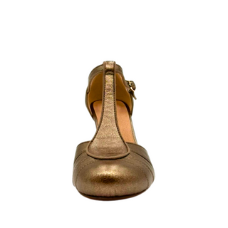 Mulberry Metallic T-Strap Heels - Glamourous Grace