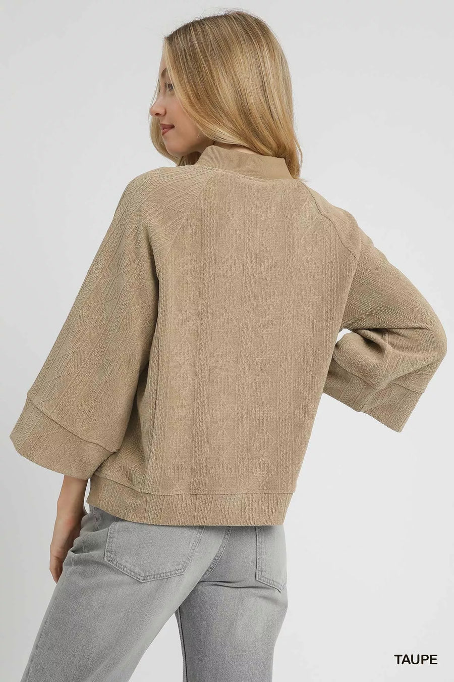 Umgee Textured Knit V-Neck Top - Glamourous Grace