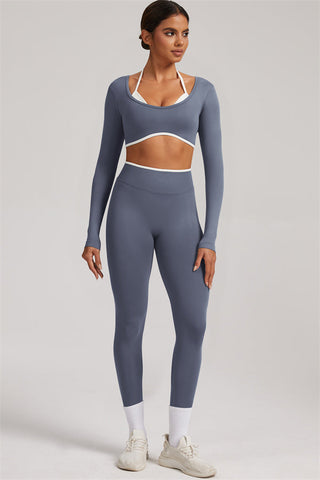 The Elevate New Long Sleeve Crop top Leggings 2-Piece Set