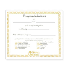 Bride's Collection Certificate