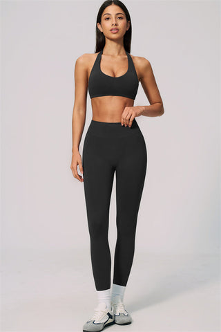 The Velvetine Halter Sports Bra Leggings 2-Piece Set