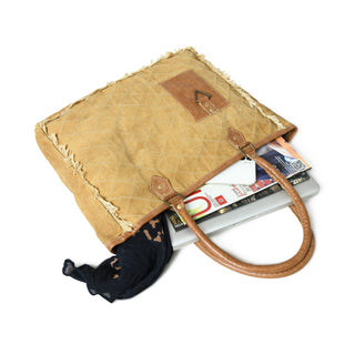 Beige Boho Chic Canvas Bag - Glamourous Grace