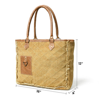 Beige Boho Chic Canvas Bag - Glamourous Grace