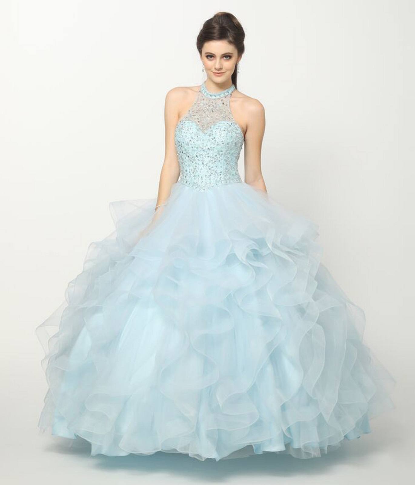 Juliet 1420 Crystal Beading Layered Tulle Skirt Quinceanera Dress - Glamourous Grace