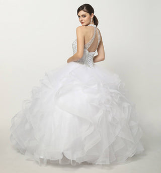 Juliet 1420 Crystal Beading Layered Tulle Skirt Quinceanera Dress