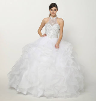 Juliet 1420 Crystal Beading Layered Tulle Skirt Quinceanera Dress