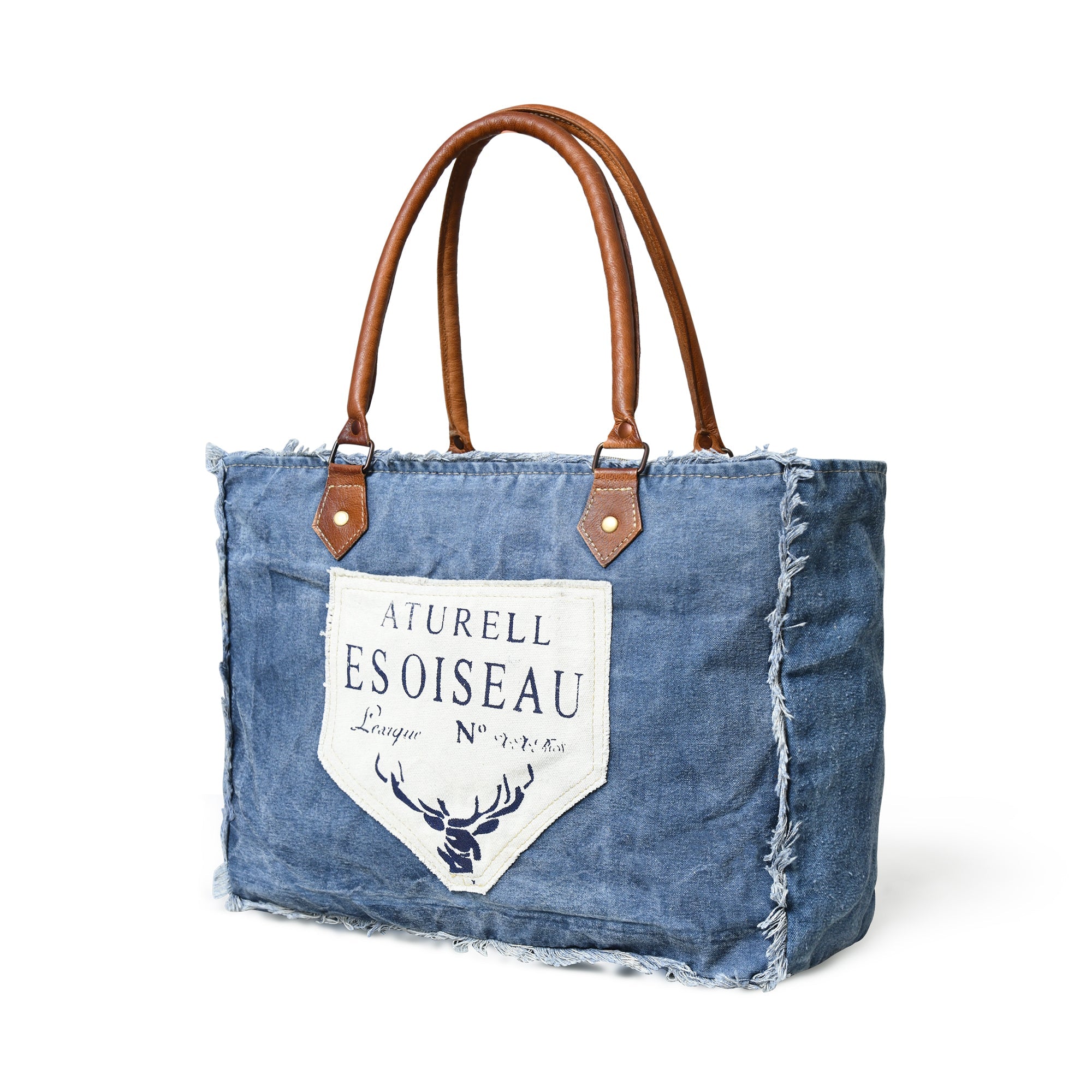Denim Boho Chic Canvas Shoulder Bag - Glamourous Grace