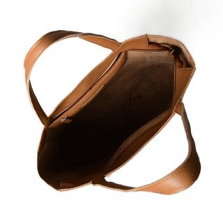 Café Chic Women's Leather Tote Bag - Glamourous Grace