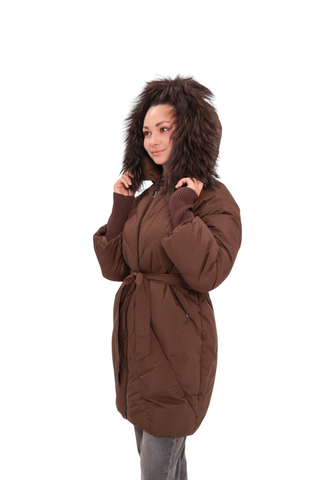 Genuine Fur Trim Down Fill Coat