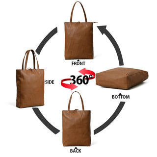 Café Chic Women's Leather Tote Bag - Glamourous Grace