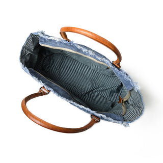 Denim Boho Chic Canvas Shoulder Bag - Glamourous Grace