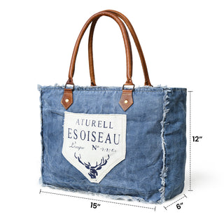 Denim Boho Chic Canvas Shoulder Bag - Glamourous Grace