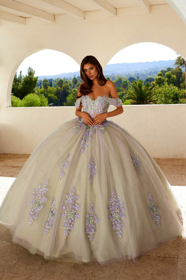 Juliet JT1479J Off the Shoulder Poofy Quinceanera Ball Gown - Glamourous Grace