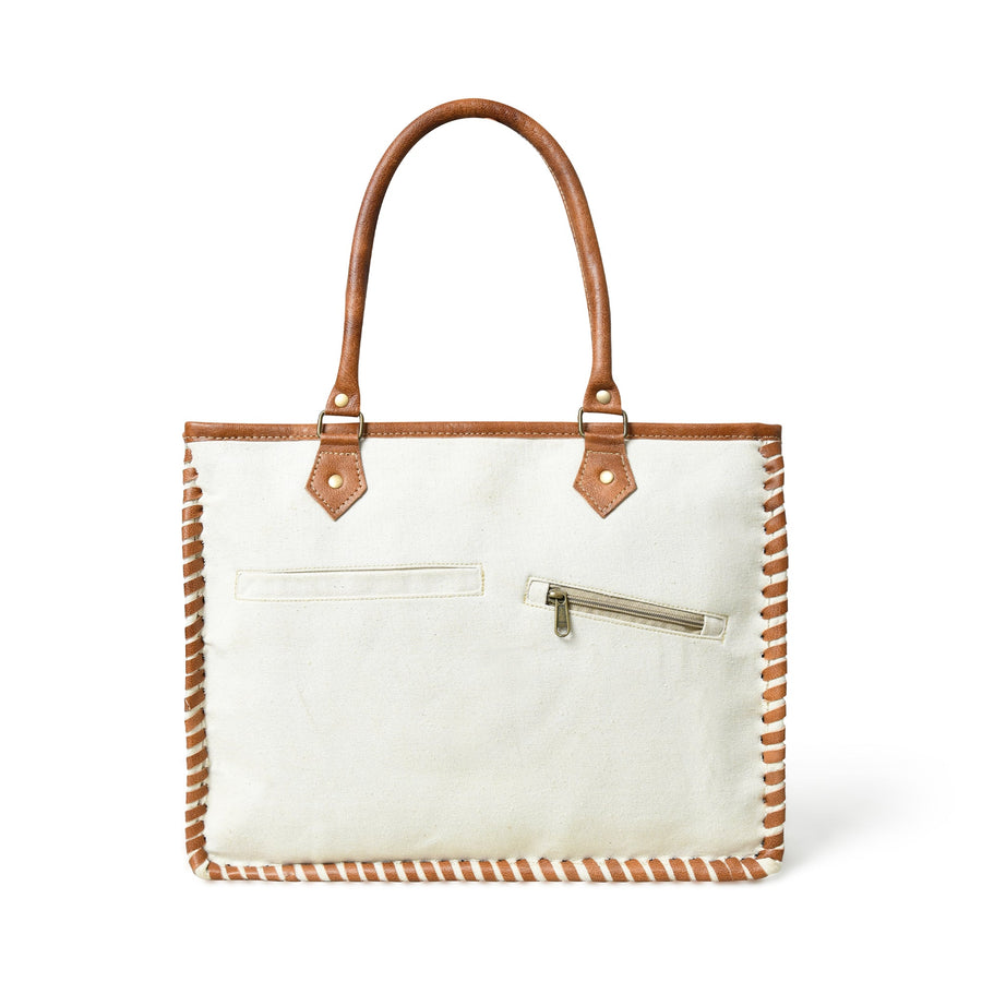 Star Upcycled Canvas Shoulder Tote - Glamourous Grace