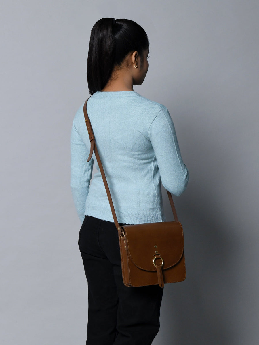 Brown Elegance Crossbody Sling Bag - Glamourous Grace