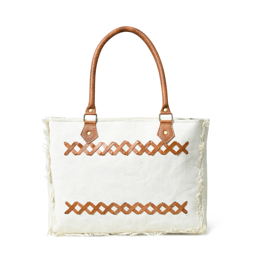 Urban Zigzag Canvas Shopper's Tote - Glamourous Grace