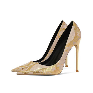 Women's Snake-Print Pointed-Toe Stiletto Heels