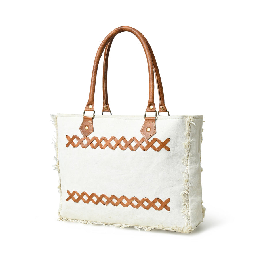 Urban Zigzag Canvas Shopper's Tote - Glamourous Grace