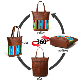 Multicoloured Leather Tote Bag - Glamourous Grace
