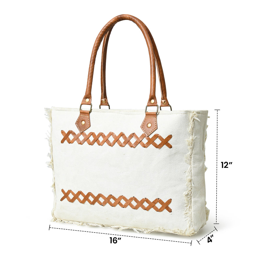 Urban Zigzag Canvas Shopper's Tote - Glamourous Grace