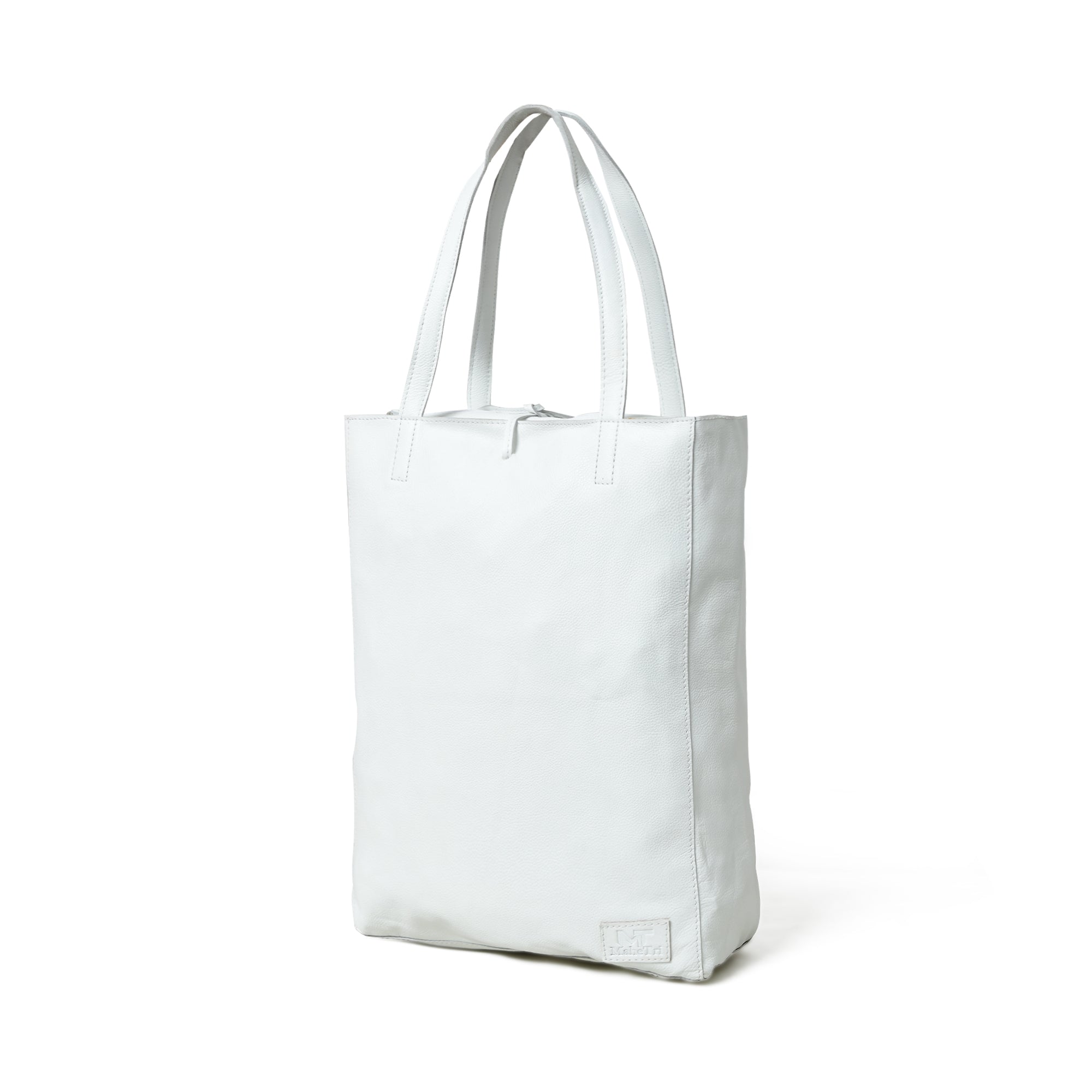 White Leather Shoulder Tote Bag - Glamourous Grace