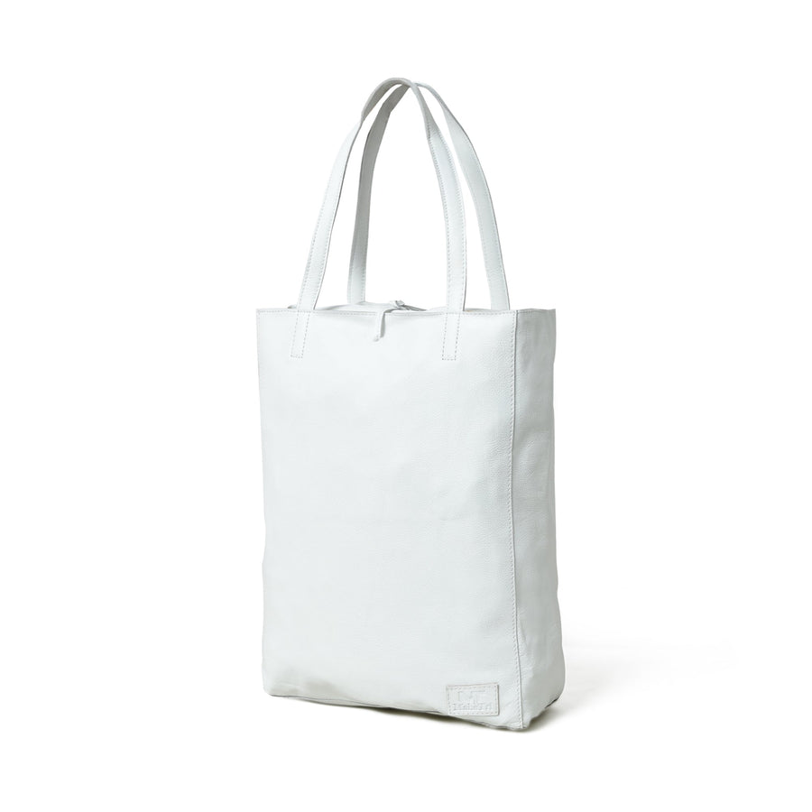White Leather Shoulder Tote Bag - Glamourous Grace
