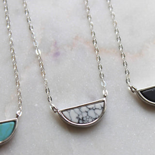 Marbled Half Moon Necklace