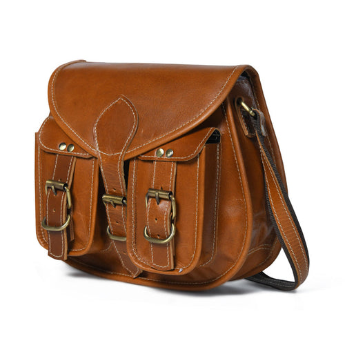 2-Pocket Leather Sling For Women - Glamourous Grace