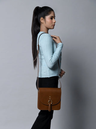 Brown Elegance Crossbody Sling Bag - Glamourous Grace