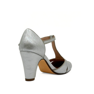 Mulberry Metallic T-Strap Heels - Glamourous Grace