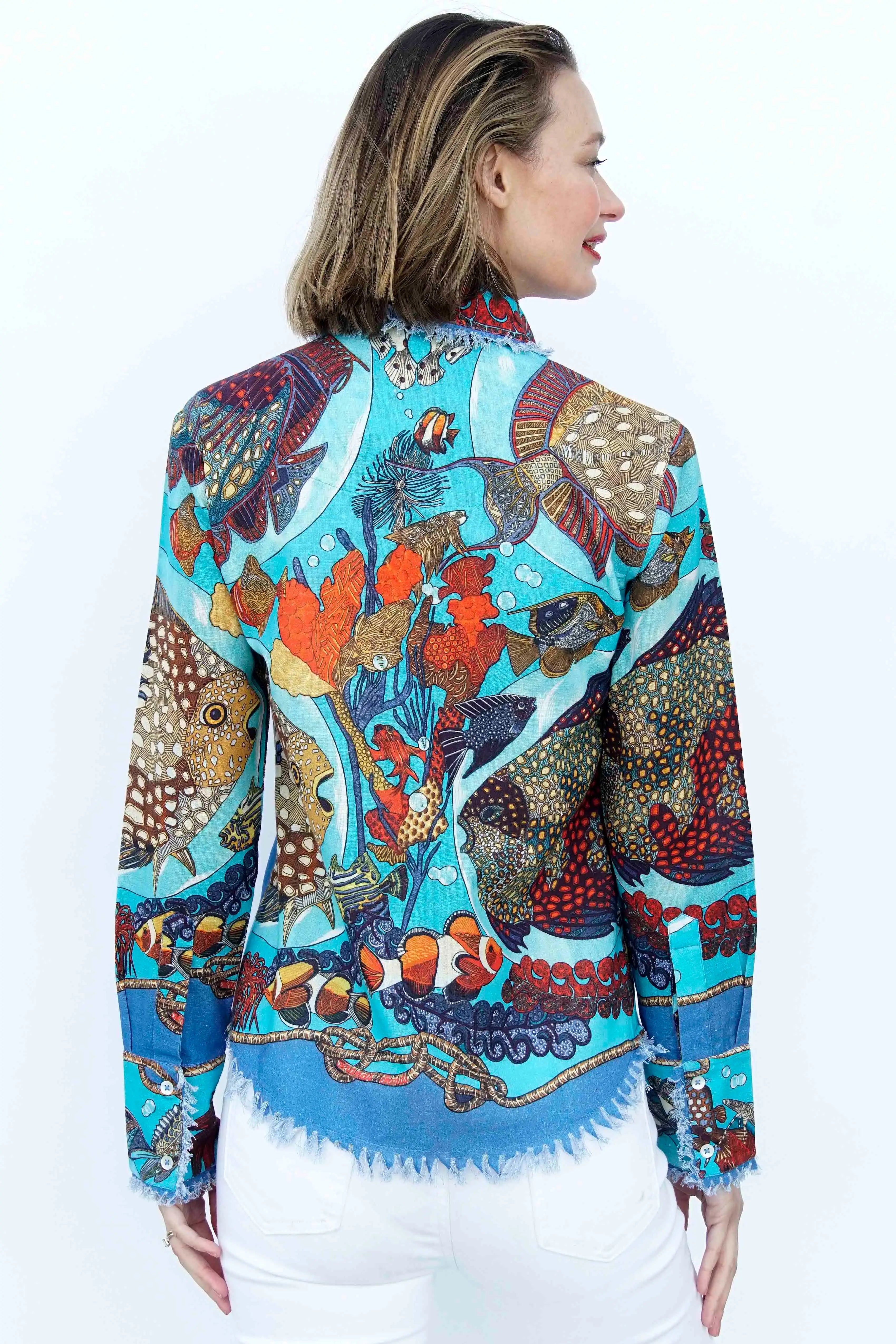 Cape Cod Tunic, Aquarium Print - Glamourous Grace