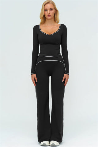 The Amara Long Sleeve T-shirt Flared Leggings 2-Piece Set