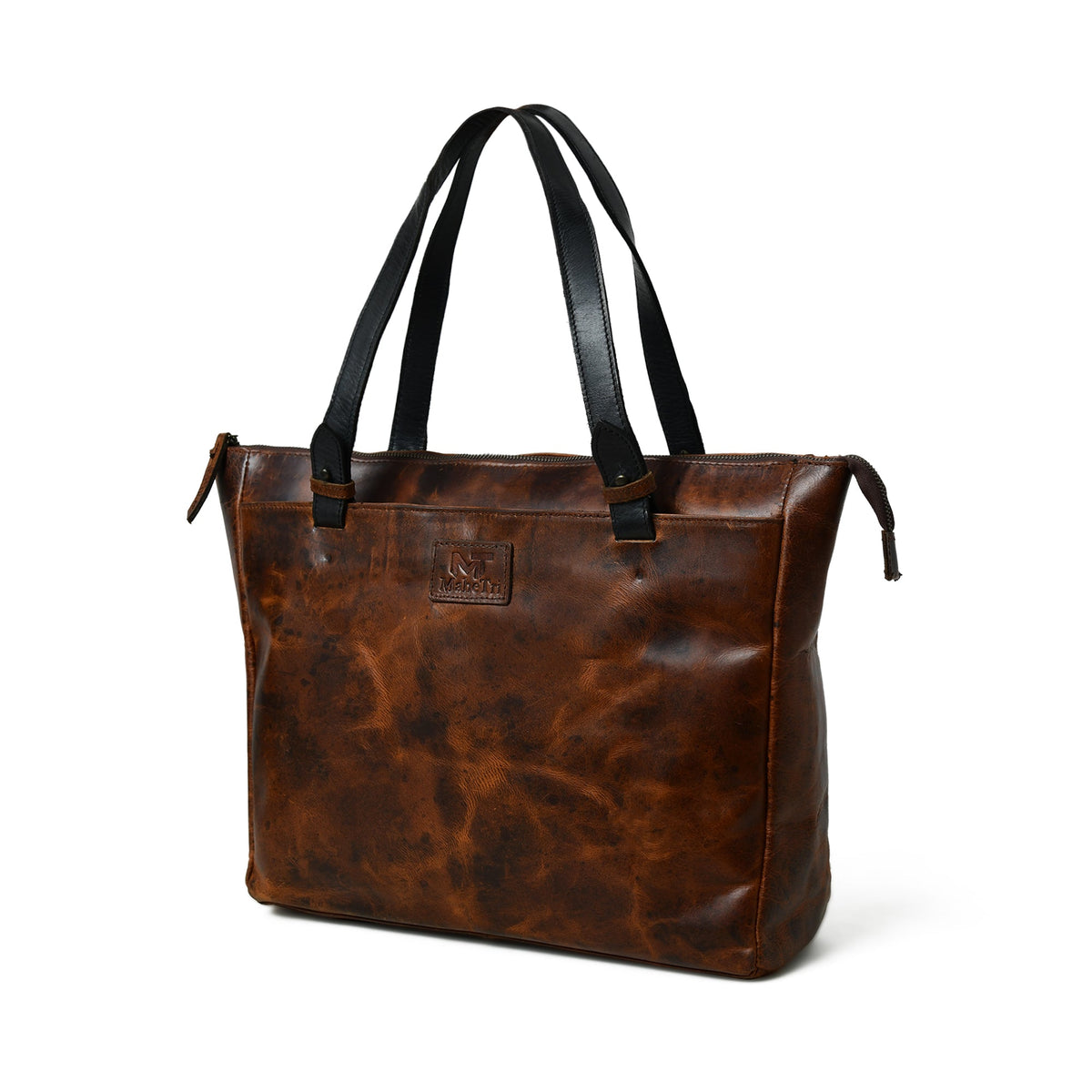 Portland Leather Tote with Zipper - Glamourous Grace