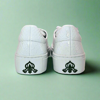 Michaela V Amare Women's White Italian Leather Sneakers