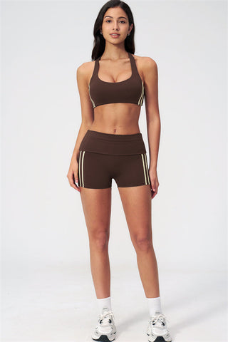 The Evoke Racerback Sports Bra Shorts 2-Piece Set