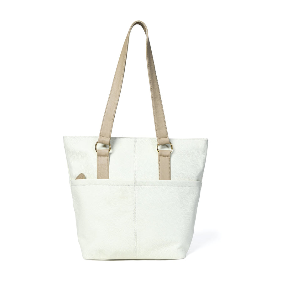 The Ivory Leather Tote - Glamourous Grace
