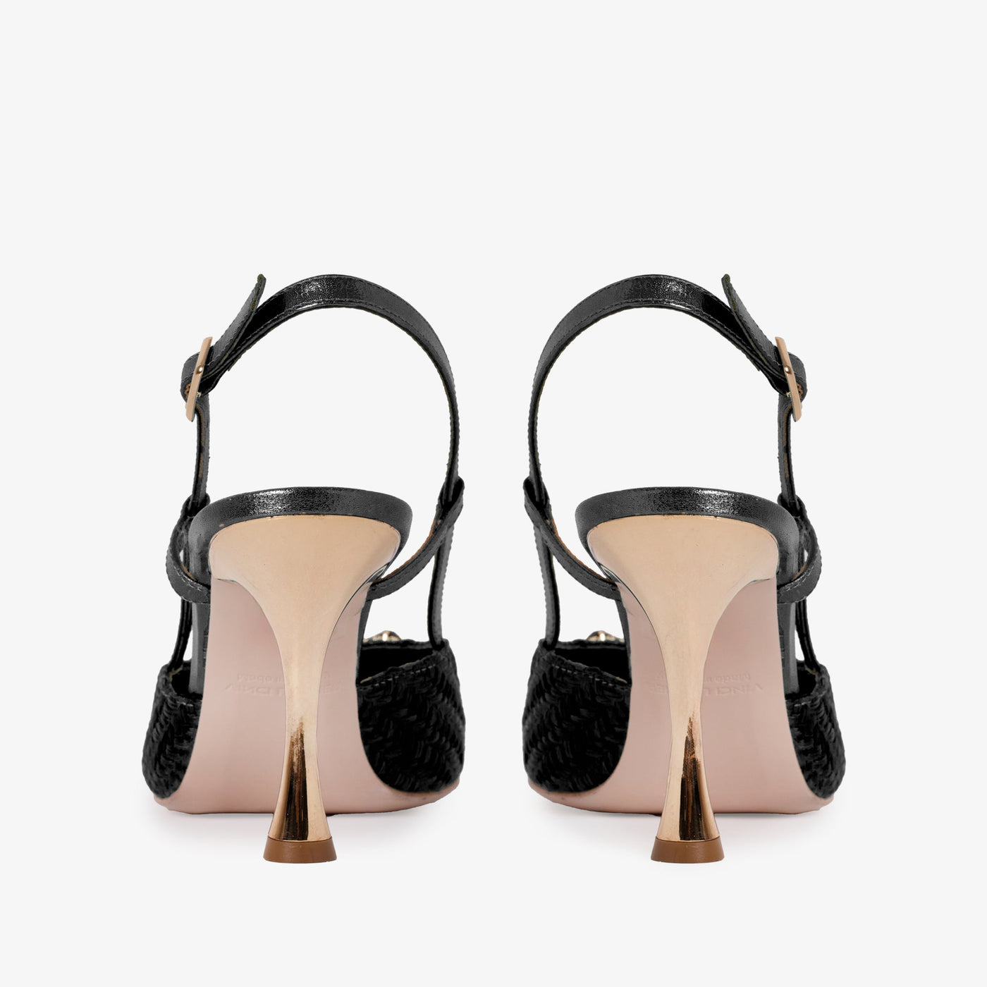 The Luna Black Leather Slingback Women Sandal - Glamourous Grace