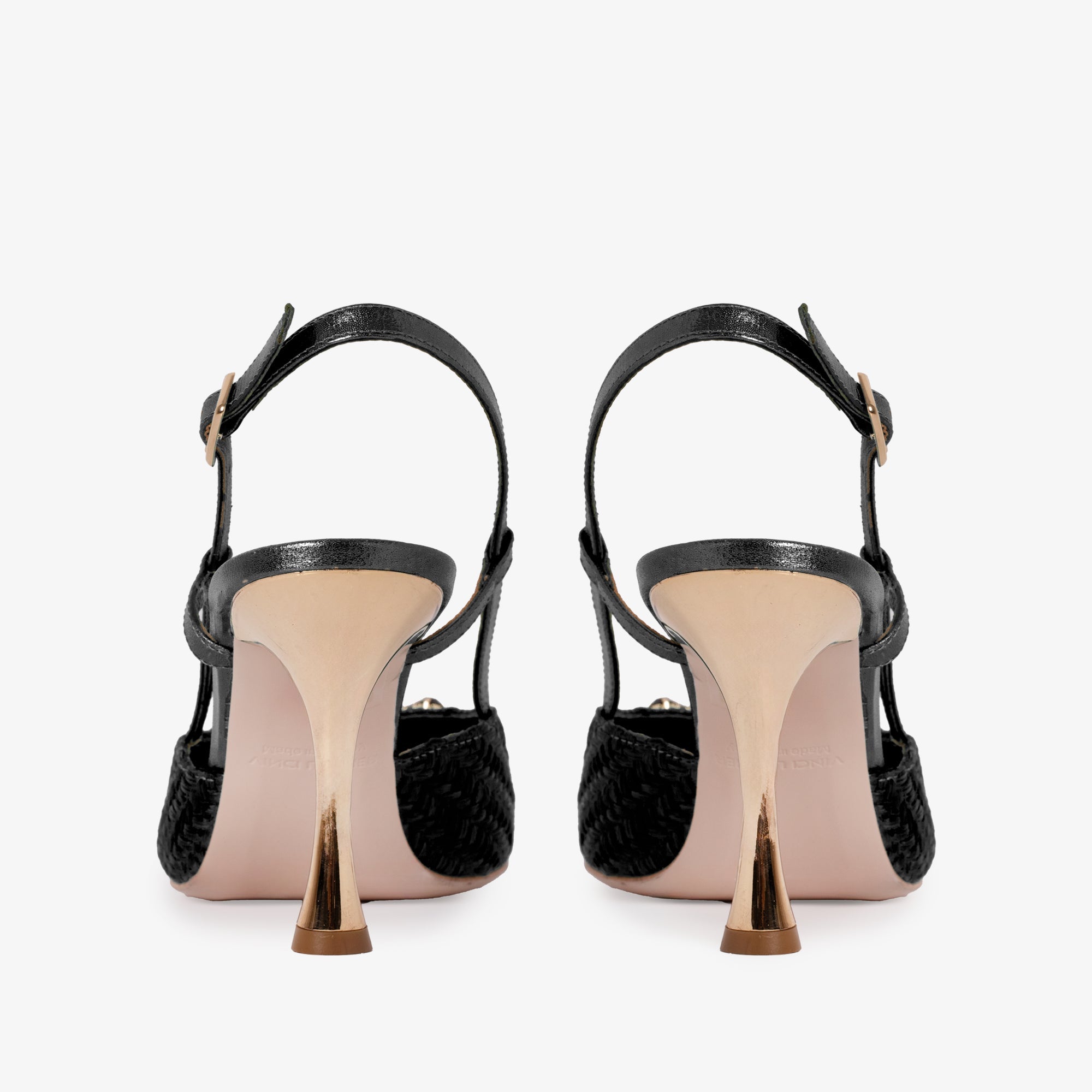 The Luna Black Leather Slingback Women Sandal - Glamourous Grace