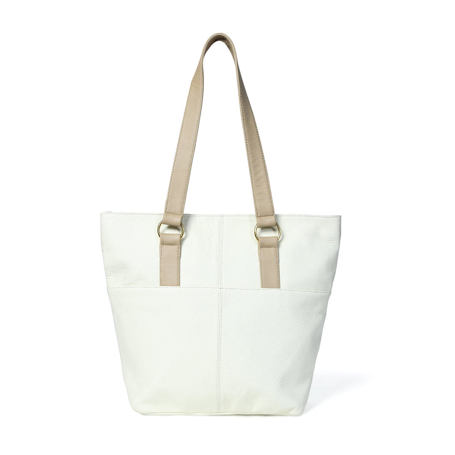 The Ivory Leather Tote - Glamourous Grace