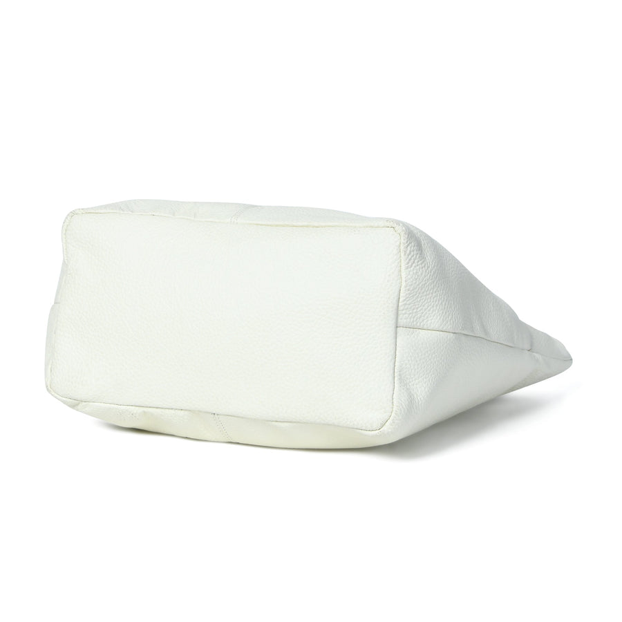 The Ivory Leather Tote - Glamourous Grace