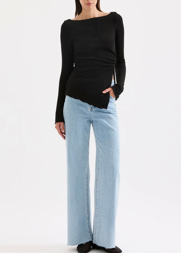 Cora Long Sleeve Top | Black - Glamourous Grace
