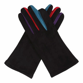 Black & Multicolor Women's Touch Screen Gloves - One Size Fits All